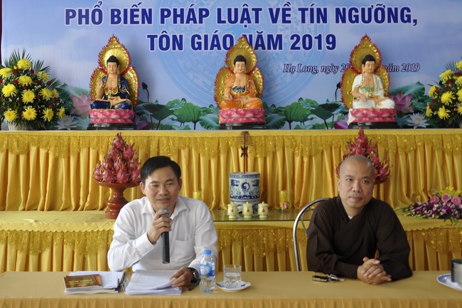 Meeting of popularizing the laws of beliefs and religions at Tieu Dao pagoda, Quang Ninh