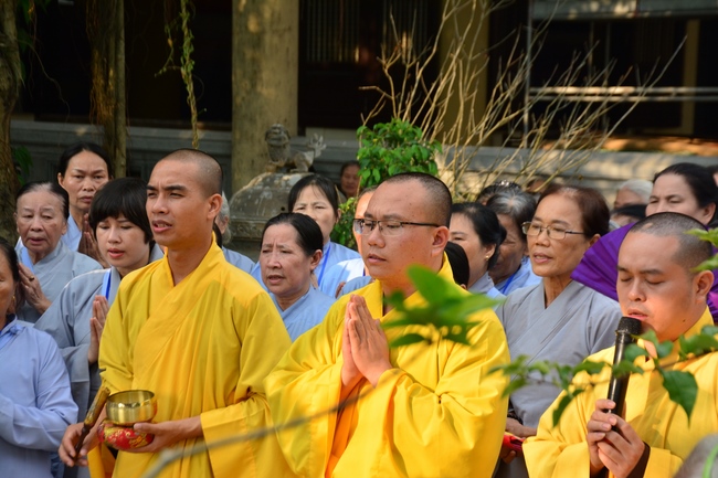 The 3rd day of three day meditating - reciting the Buddha's name at Tay Khanh Pagoda