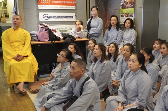 Preaching dharma talk in Taipei, Taiwan