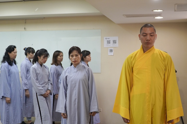 Preaching dharma talk in Taipei, Taiwan