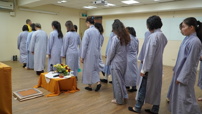 Preaching dharma talk in Taipei, Taiwan