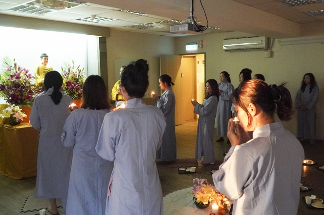 Preaching dharma talk in Taipei, Taiwan