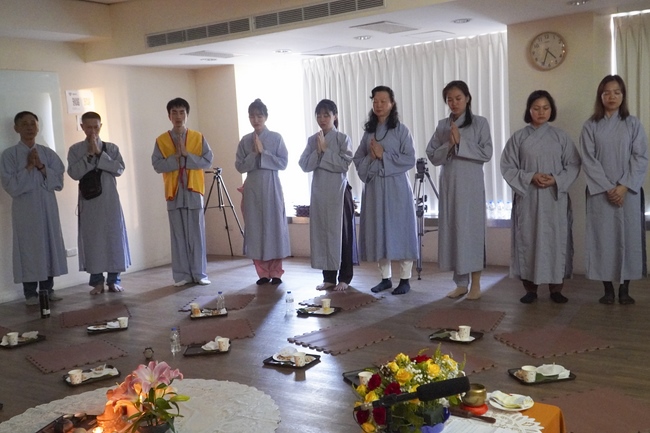 Preaching dharma talk in Taipei, Taiwan