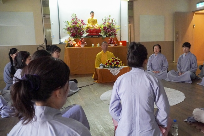 Preaching dharma talk in Taipei, Taiwan