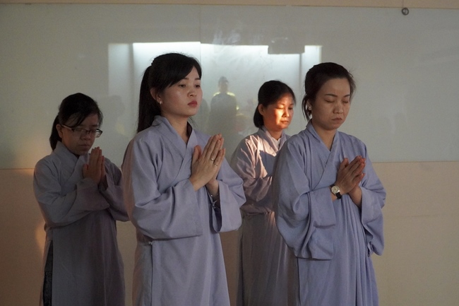 Preaching dharma talk in Taipei, Taiwan