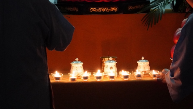 Preaching dharma talk in Taipei, Taiwan