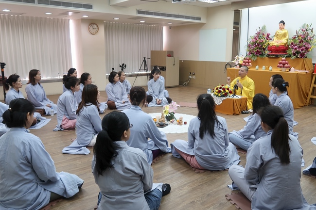 Preaching dharma talk in Taipei, Taiwan