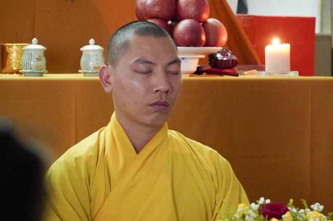 Preaching dharma talk in Taipei, Taiwan