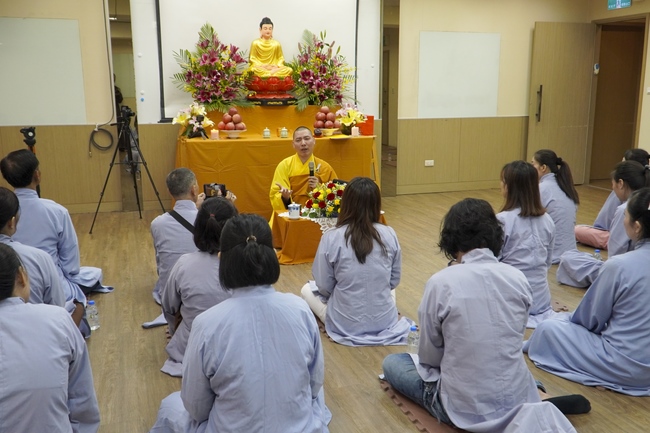 Preaching dharma talk in Taipei, Taiwan