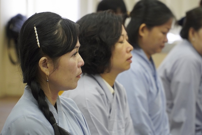 Preaching dharma talk in Taipei, Taiwan