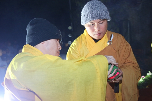 The flower lantern ceremony commemorating the Buddha Amitabha at Tieu Dao pagoda.