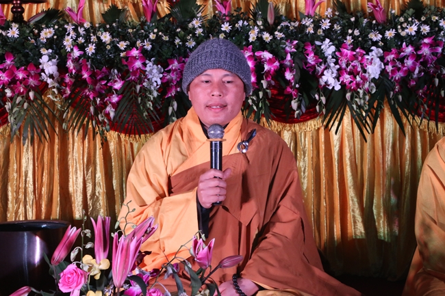 The flower lantern ceremony commemorating the Buddha Amitabha at Tieu Dao pagoda.