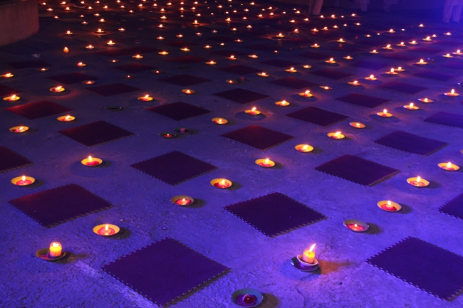 The flower lantern ceremony commemorating the Buddha Amitabha at Tieu Dao pagoda.