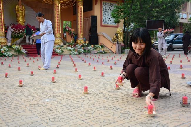 Flower Lantern festival on Amitabha Buddha 's Birthday at Long Hoa Pagoda – Long An