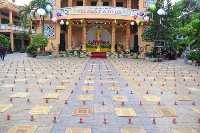 Flower Lantern festival on Amitabha Buddha 's Birthday at Long Hoa Pagoda – Long An