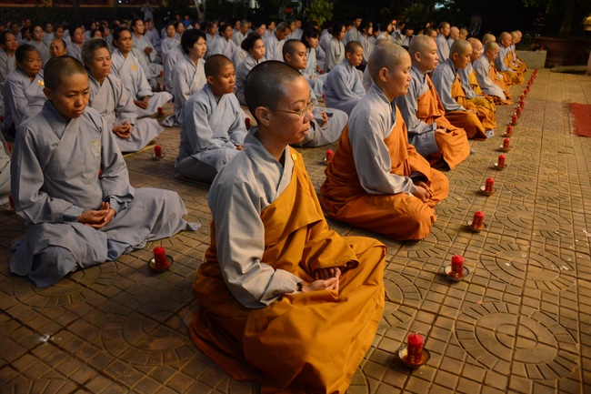 Flower Lantern festival on Amitabha Buddha 's Birthday at Long Hoa Pagoda – Long An