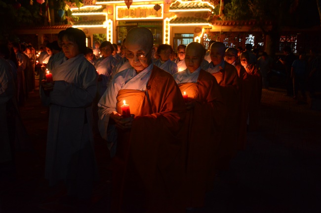 Flower Lantern festival on Amitabha Buddha 's Birthday at Long Hoa Pagoda – Long An