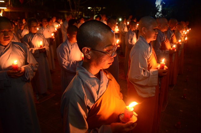 Flower Lantern festival on Amitabha Buddha 's Birthday at Long Hoa Pagoda – Long An