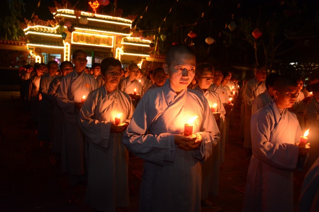 Flower Lantern festival on Amitabha Buddha 's Birthday at Long Hoa Pagoda – Long An