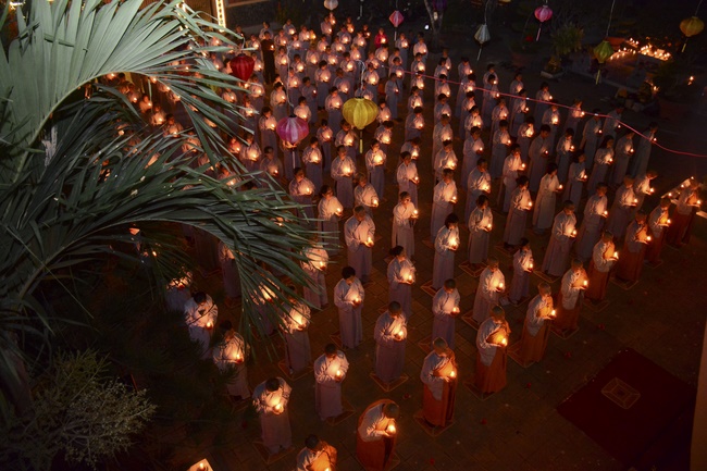 Flower Lantern festival on Amitabha Buddha 's Birthday at Long Hoa Pagoda – Long An