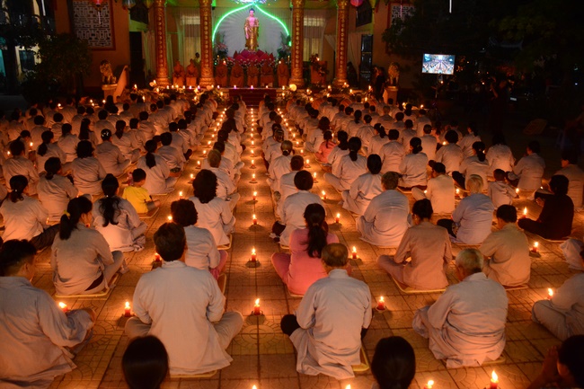 Flower Lantern festival on Amitabha Buddha 's Birthday at Long Hoa Pagoda – Long An