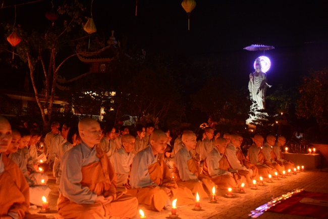 Flower Lantern festival on Amitabha Buddha 's Birthday at Long Hoa Pagoda – Long An