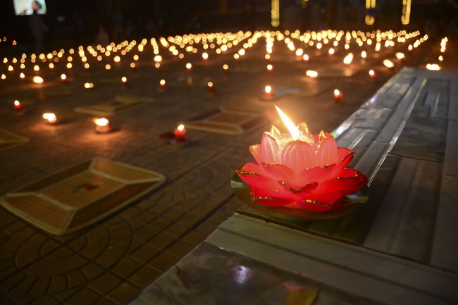 Flower Lantern festival on Amitabha Buddha 's Birthday at Long Hoa Pagoda – Long An