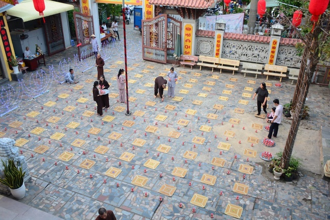 A Ceremony Lighting  Flower Lanterns to Celebrate Birthday Of Amitabha Buddha at Phuoc Thien Pagoda, Ho Chi Minh City