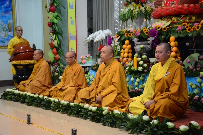 A Ceremony Lighting  Flower Lanterns to Celebrate Birthday Of Amitabha Buddha at Phuoc Thien Pagoda, Ho Chi Minh City