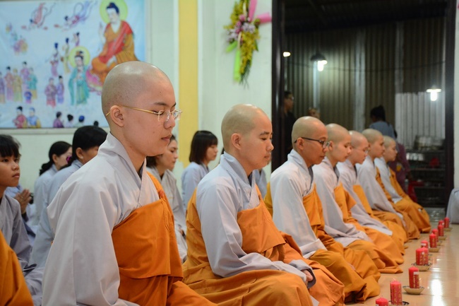 A Ceremony Lighting  Flower Lanterns to Celebrate Birthday Of Amitabha Buddha at Phuoc Thien Pagoda, Ho Chi Minh City