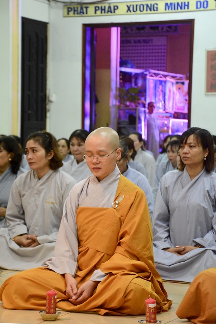 A Ceremony Lighting  Flower Lanterns to Celebrate Birthday Of Amitabha Buddha at Phuoc Thien Pagoda, Ho Chi Minh City