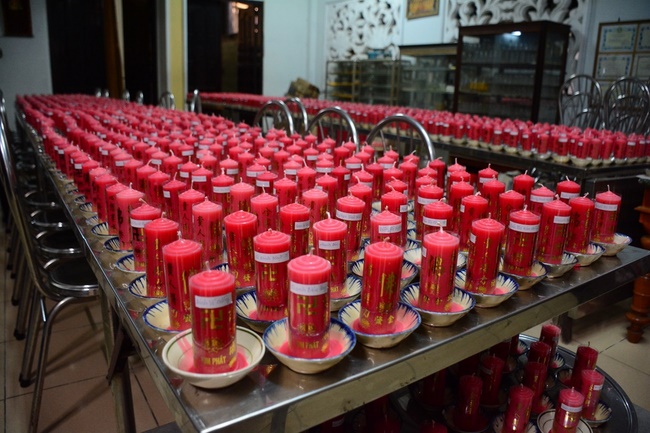 A Ceremony Lighting  Flower Lanterns to Celebrate Birthday Of Amitabha Buddha at Phuoc Thien Pagoda, Ho Chi Minh City