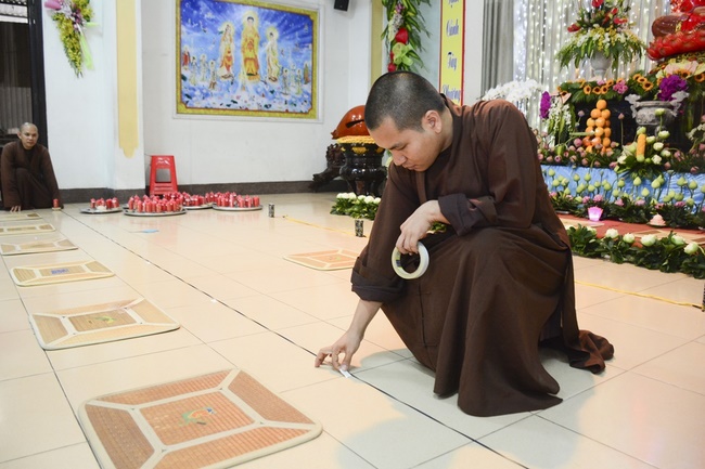 A Ceremony Lighting  Flower Lanterns to Celebrate Birthday Of Amitabha Buddha at Phuoc Thien Pagoda, Ho Chi Minh City