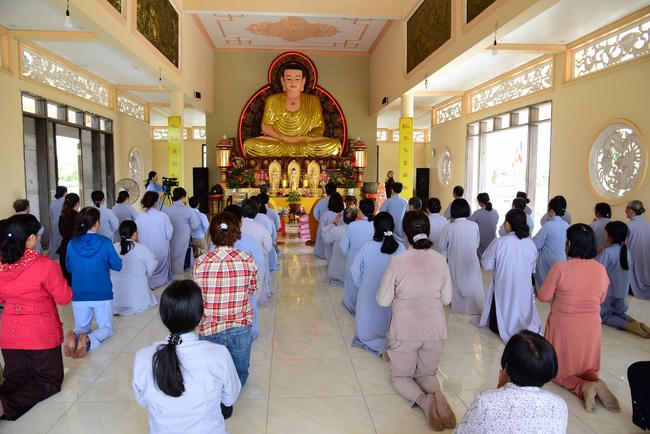 Offering alms at Quoc Thoi pagoda and releasing creatues in Ben Tre