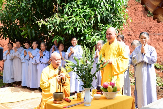 Offering the Buddha statue to Dac Phap Pagoda and releasing creatures.