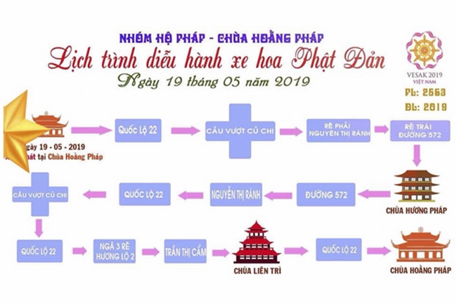 Diễu hành xe đạp mừng đại lễ Phật đản 2019