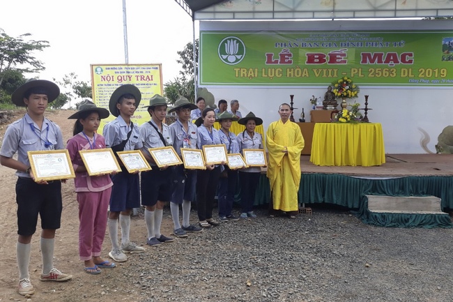 The Opening Ceremony of six-Harmony Camp of the Eighth time of Buddhist families in Binh Phuoc Province.