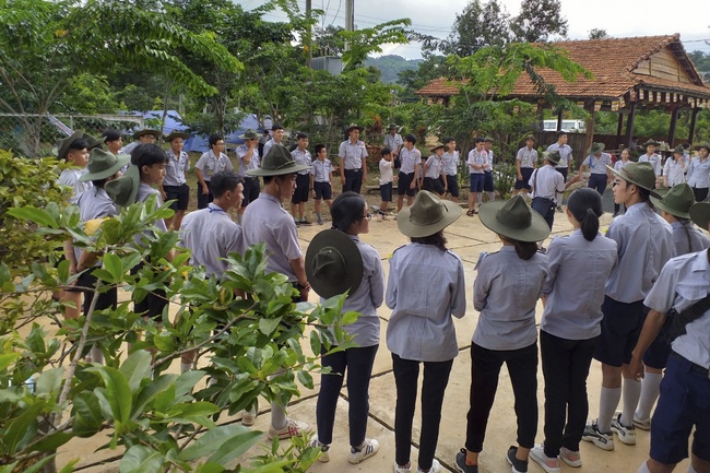 The Opening Ceremony of six-Harmony Camp of the Eighth time of Buddhist families in Binh Phuoc Province.
