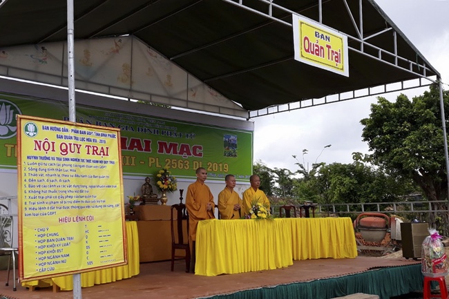 The Opening Ceremony of six-Harmony Camp of the Eighth time of Buddhist families in Binh Phuoc Province.