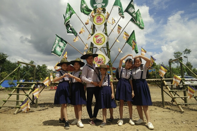 The Opening Ceremony of six-Harmony Camp of the Eighth time of Buddhist families in Binh Phuoc Province.