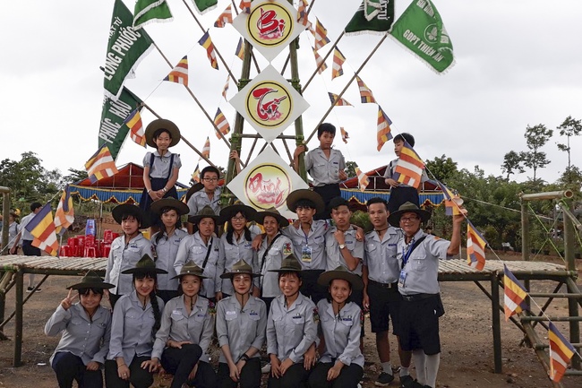 The Opening Ceremony of six-Harmony Camp of the Eighth time of Buddhist families in Binh Phuoc Province.