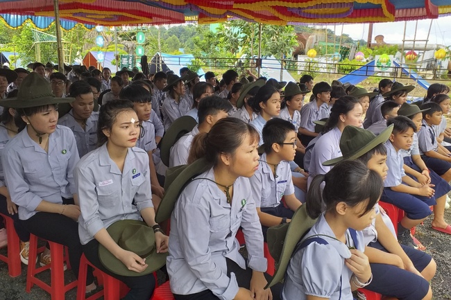The Opening Ceremony of six-Harmony Camp of the Eighth time of Buddhist families in Binh Phuoc Province.