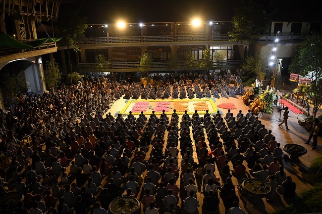 The Buddhist Rite chanting Ksihitigarbha and the lighting night of candles and lanterns  at Hoa Phuc Pagoda – Hanoi