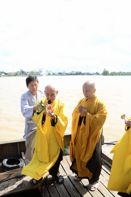 Releasing creatures on Van Phat yacht in Can Tho