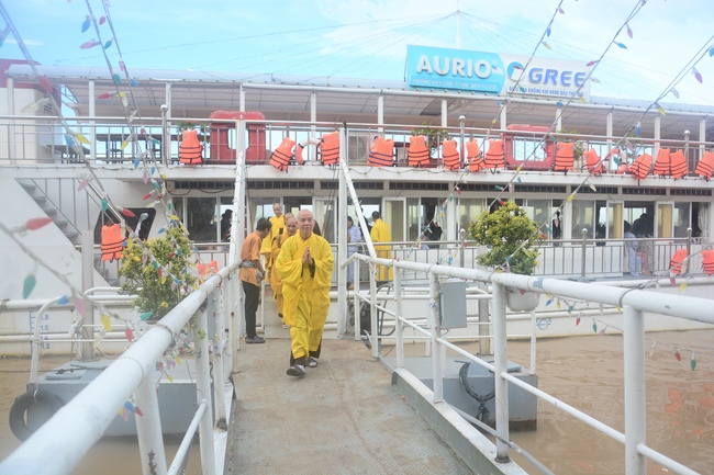 Releasing creatures on Van Phat yacht in Can Tho