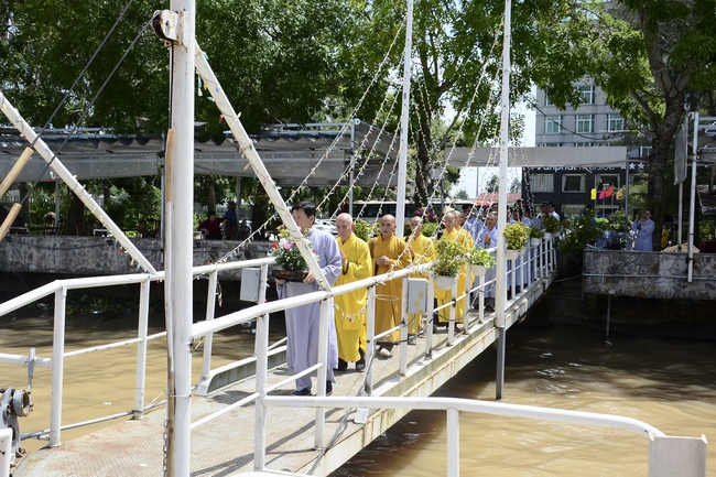 Releasing creatures on Van Phat yacht in Can Tho