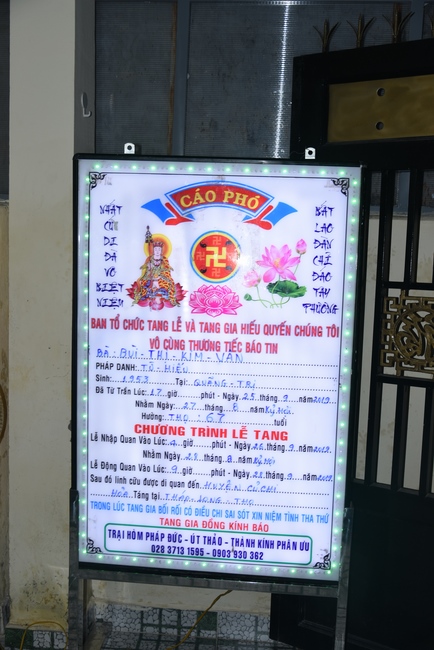 Praying the rebirth for soul Mrs. Bui Thi Kim Van