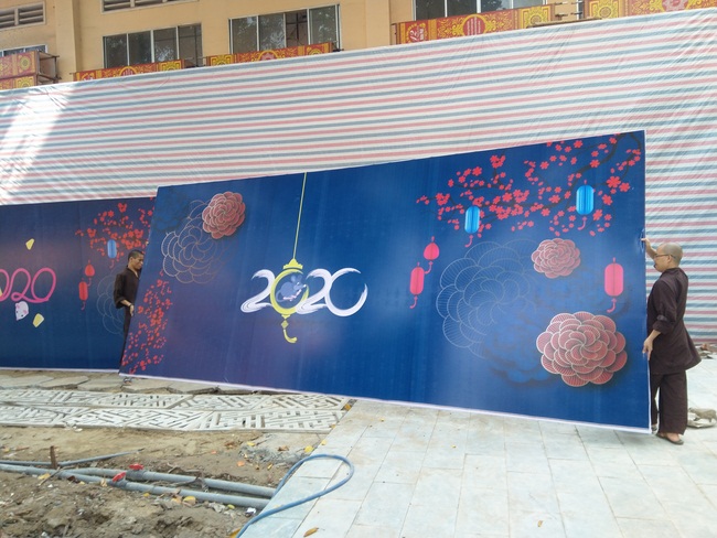 Series photos of activities preparing for the New Year 2020