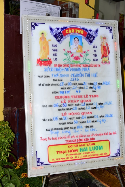 The rite praying for rebirth to Nun Ven. Thich Nu Nhuan Nha