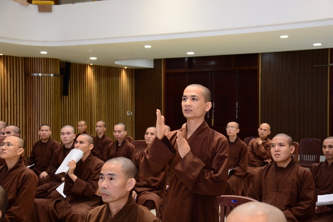 A meeting of the monks of Hoang Phap pagoda